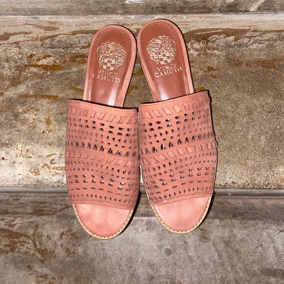 Vince Camuto leather wedge slide sandal - Picture 5 of 8